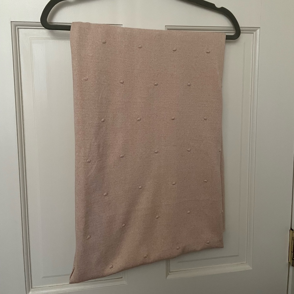Zestt Organics Travel scarf in blush pink dot. 3 in 1…scarf, shawl, blanket